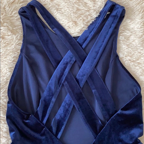 New Without Tags Altar’d State Blue Velvet Dress - Picture 3 of 4